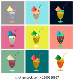 Collection of popular cocktails for the menu. Vector illustration.