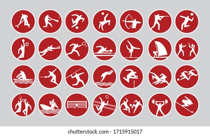 Collection of popular sports icon