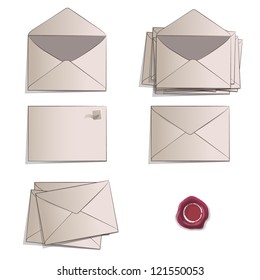 Collection of post cards. Vector design.