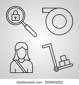 Collection of Post Office Symbols in Outline Style
