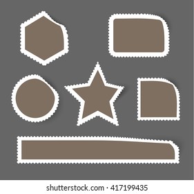 collection of post stamps with shadows