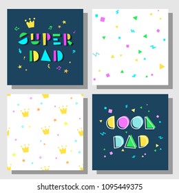 Collection Postcards Backgrounds Fathers Day Cool Stock Vector (Royalty ...