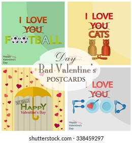 Collection of postcards for bad Valentine's day