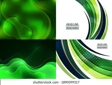 Collection of postcards. Colorful geometric background design. Composition of flowing shapes with trendy colors. Design for poster, page, flyer, cover. Vector illustration