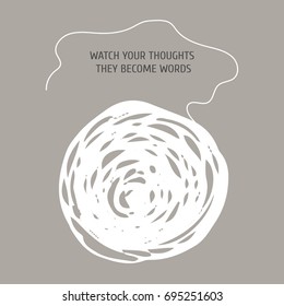 Collection of postcards with modern minimalistic design and motivation phrase. Vector illustration with hand drawn ink circles, lines and shapes.