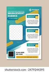 collection of poster Design. Abstract Blue gradeint color. management science for kids or adults headline Template Brochures, flyer, presentations, leaflet, annual report, science technology vector