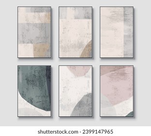 Collection posters, abstract art paintings. Modern geometric art. Wallpapers, carpets, creative designs. Vector