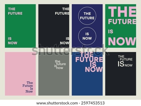 Collection of posters, covers, banners. The future is now.