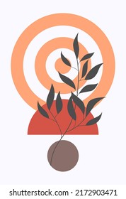 Collection of posters. Minimalism style. With a modern boho style design. Cubism. Composition of simple figures. Design for drawing, logo, posters, invitations, greeting cards. Abstraction.