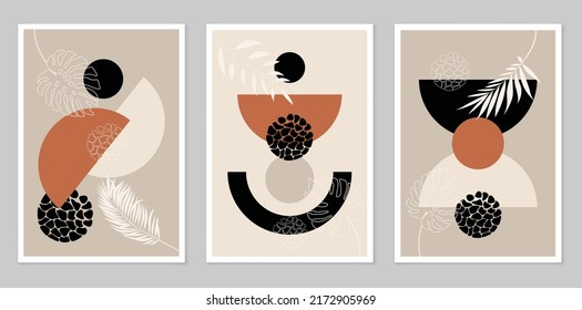 Colección de afiches. Estilo minimalista. Con un diseño moderno de estilo boho. Cubismo. Composición de cifras simples. Diseño para dibujar, logotipo, carteles, invitaciones, tarjetas de felicitación. Abstracción.
