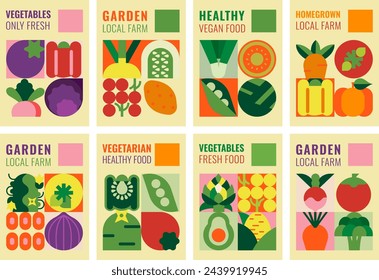 Collection of posters with vegetables. Illustrations of fresh organic products.
Ideal for advertising, promoting healthy eating, cooking events or inspiring an environmentally conscious lifestyle.