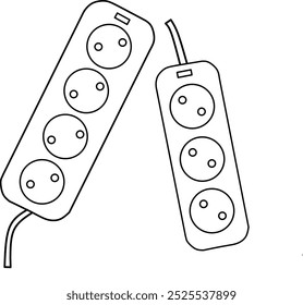 Collection of power source socket icons. Electric cable sign. Element of electricity symbol. Vector illustration, white background