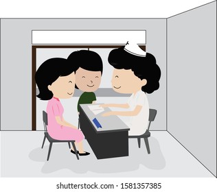 Collection of pregnant woman visiting doctor or physician, performing yoga or gymnastic exercise, cooking, sleeping, meditating. Happy pregnancy set. Vector illustration in flat cartoon style.
