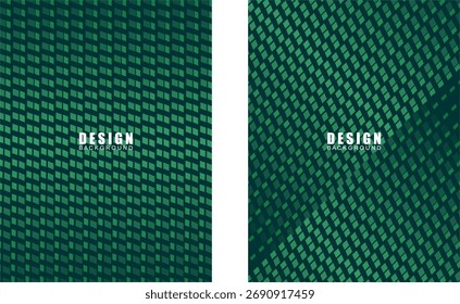 Coleção de projetos de fundo premium com motivos de luxo verde 3D. Modelo horizontal vetorial, para banner comercial digital, convite, voucher de luxo, vale-presente, etc.
