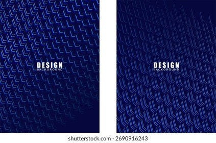 Collection of premium background designs set with 3D dark blue luxury motif. Vector horizontal template, for digital business banner, invitation, luxury voucher, gift certificate, etc.