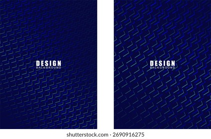 Collection of premium background designs set with 3D dark blue luxury motif. Vector horizontal template, for digital business banner, invitation, luxury voucher, gift certificate, etc.