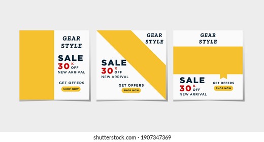 collection of premium banner designs for social media post templates. professional web banner promotion ads.