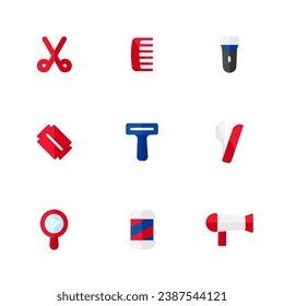 collection of premium barbershop icons with one theme