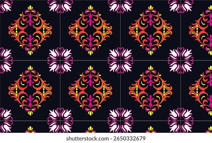 Cobrança de Prêmio   Azulejo de flores. Padrões coloridos sem emenda no estilo azulejo. Azulejo coleção oriental texturas sem costura. Portugal espanhol cerâmica. Vetor