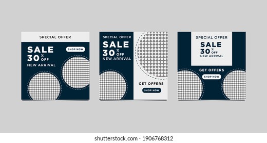 Collection of premium geometric banner designs for social media post templates. professional web banner promotion ads.