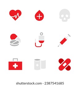 collection of premium health icons with one theme