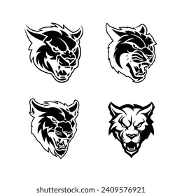 collection of premium lion head logo illustration