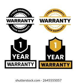 Collection of Premium Quality 1 Year Warranty Emblems