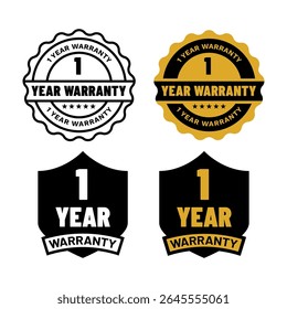 Collection of Premium Quality 1 Year Warranty Emblems