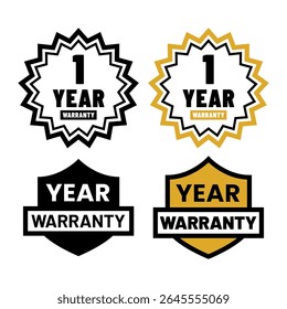 Collection of Premium Quality 1 Year Warranty Emblems
