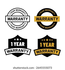 Collection of Premium Quality 1 Year Warranty Emblems