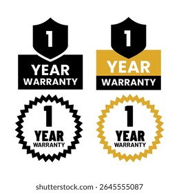 Collection of Premium Quality 1 Year Warranty Emblems
