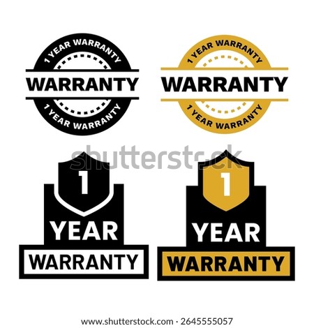 Collection of Premium Quality 1 Year Warranty Emblems