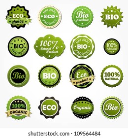 Collection of premium quality bio product labels