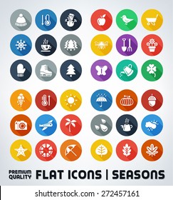 Collection Of Premium Quality Flat Icons With All Seasons