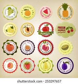 Collection of premium quality fruit badges