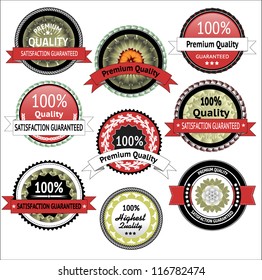 Collection of Premium Quality and Guarantee Labels