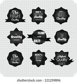 Collection of Premium Quality and Guarantee Labels with retro vintage styled design