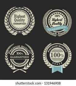 Collection of Premium Quality and Guarantee Labels