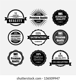 Collection of Premium Quality and Guarantee Labels