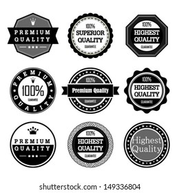 Collection of Premium Quality and Guarantee Labels