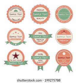 collection of premium quality and guarantee labels