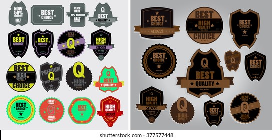 Collection of Premium Quality and Guarantee Labels