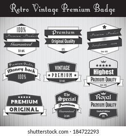 Collection of Premium Quality and Guarantee with retro vintage Badge