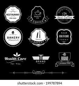 Collection of Premium Quality and Labels with retro vintage styled design