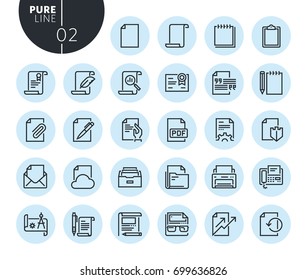 Collection of premium quality office workflow line icons. Outline concepts for web and app design and development. Modern vector illustration of thin line web symbols.   