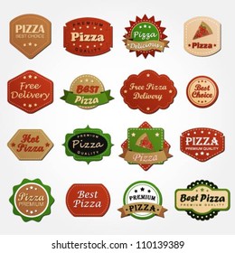 Collection of premium quality pizza labels