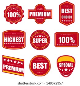 Collection of Premium Quality Red Retro Badges and Labels