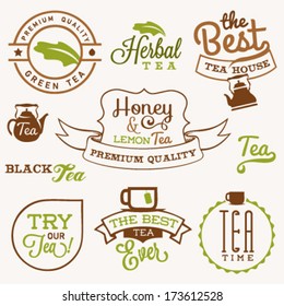 Collection of Premium Quality Tea Badges and Labels