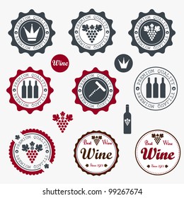 Collection of Premium Quality Wine Labels with retro vintage styled design