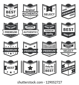 Collection of premium vector badges and packaging labels. Wide range of graphic styles (including modern, retro, clean, and classic). Utilitarian enough to be adaptable to other design styles. Eps10.